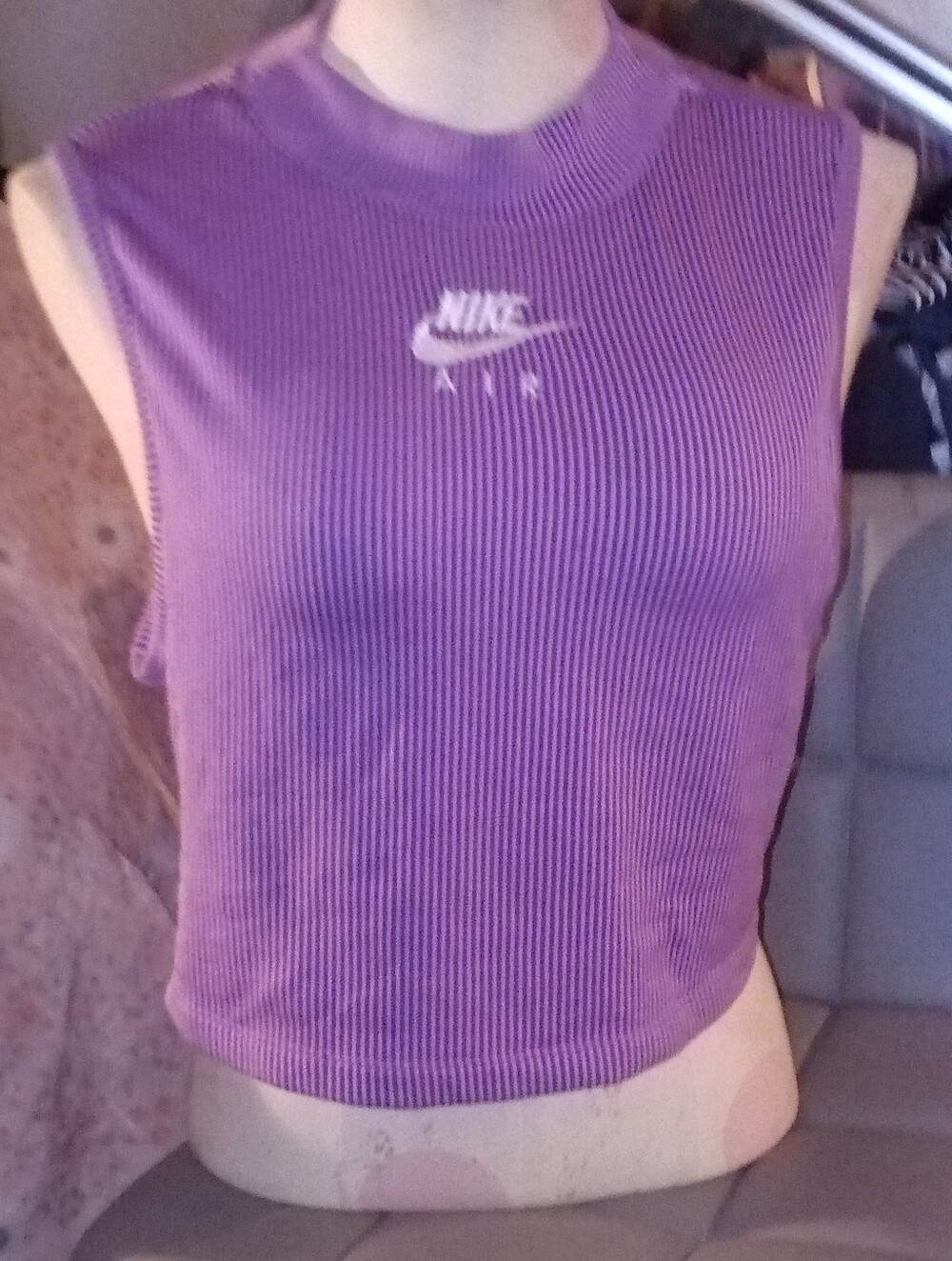 Nike Purple Ribbed Cropped Tank
